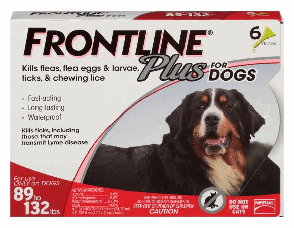 Frontline Plus Dog 89-132 lbs 6 Month